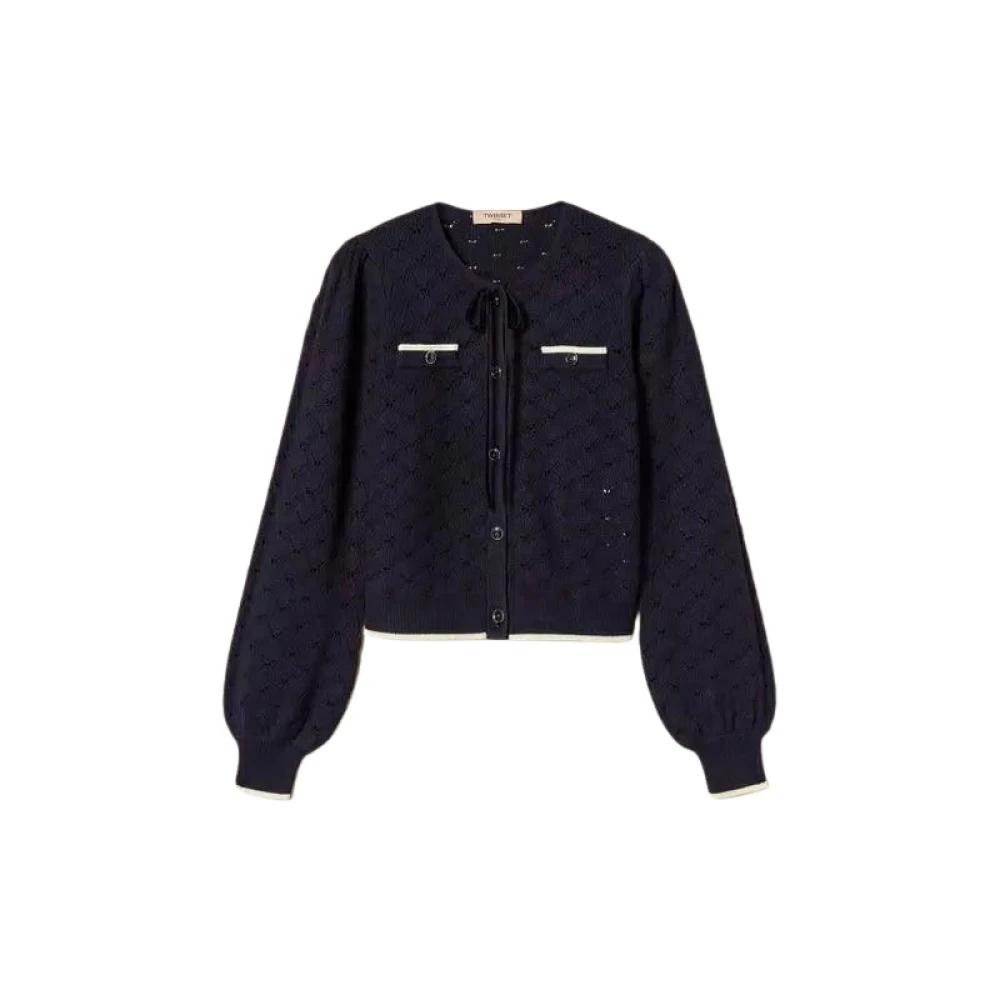 Twinset Blue Milan Cardigan - Female - Cardigans - Xs - Knitwear
