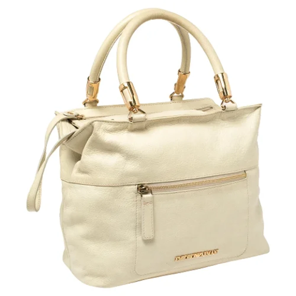 Armani Pre-owned Leather totes Green Unisex