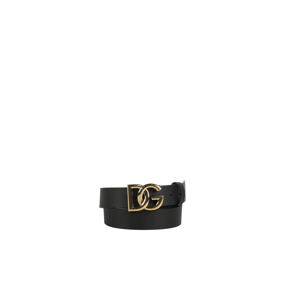 Dolce & Gabbana Herren Schwarz Er Ledergürtel Mit Logo-Schnalle,Luxuriöse Leder Gürtel Kollektion