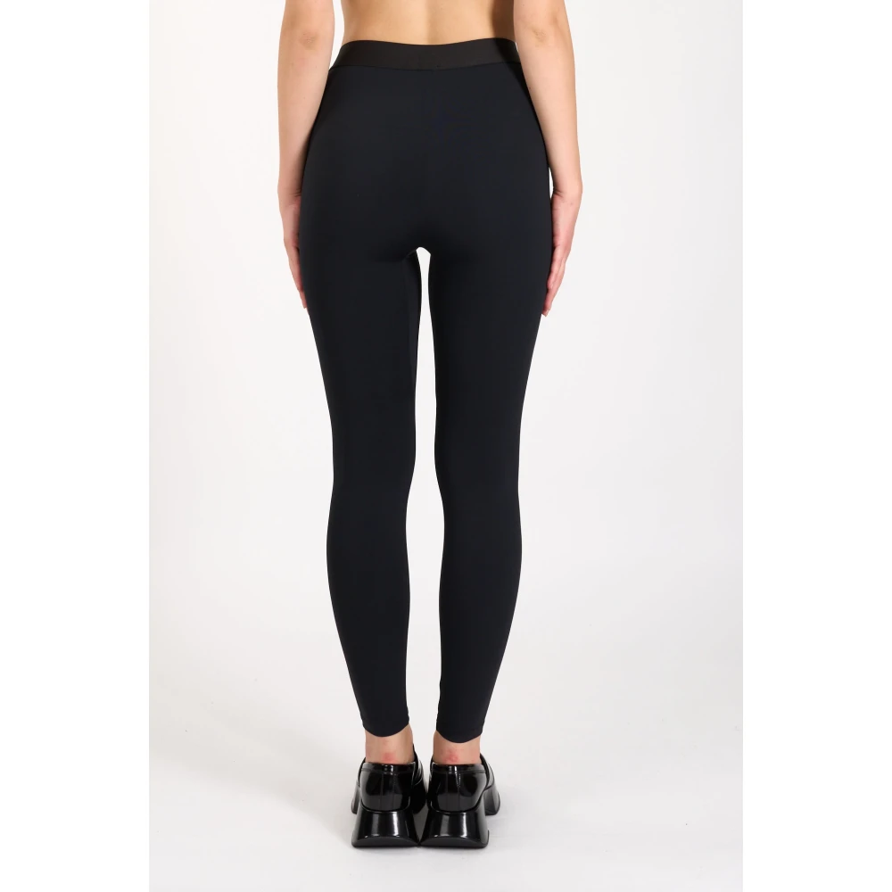 Purple Brand Logo Band Nylon Leggings Black Dames