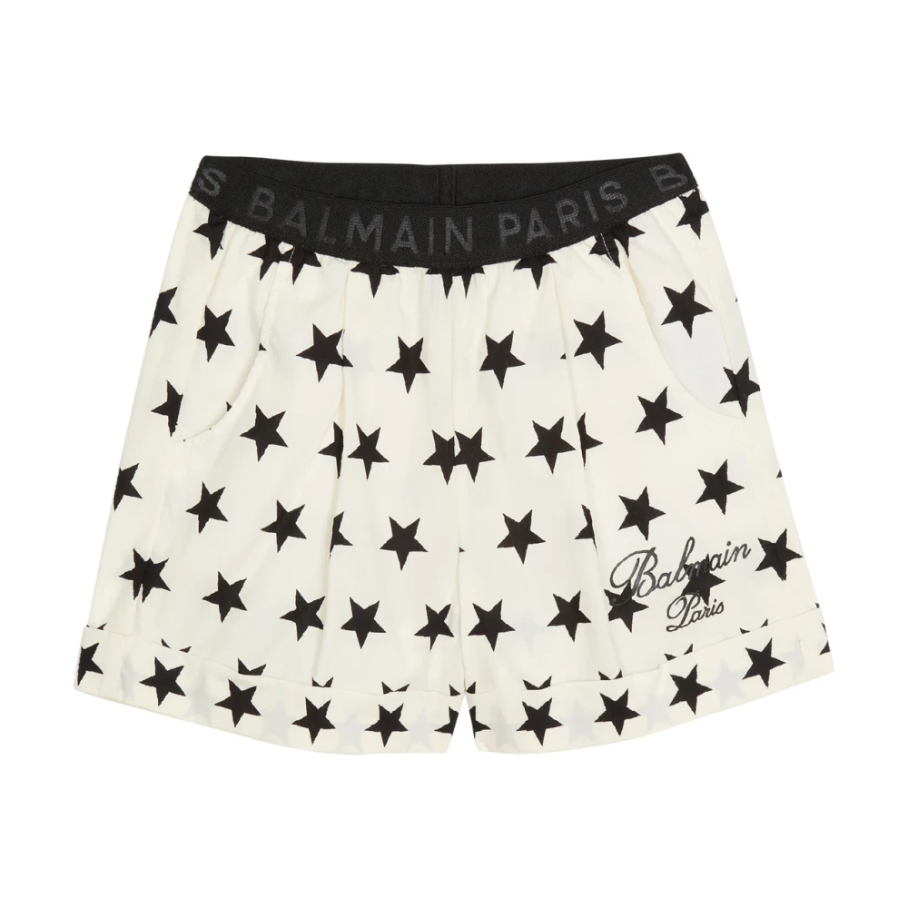 Balmain Unisex Kids White Signature Stars Shorts - Shorts - 10 Y - Kids