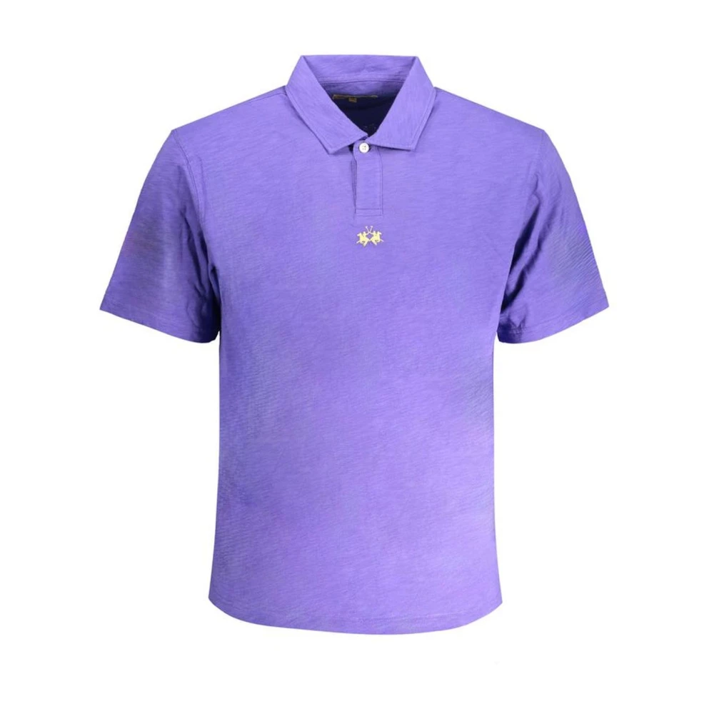La Martina Men's Purple Embroidered Polo Shirt