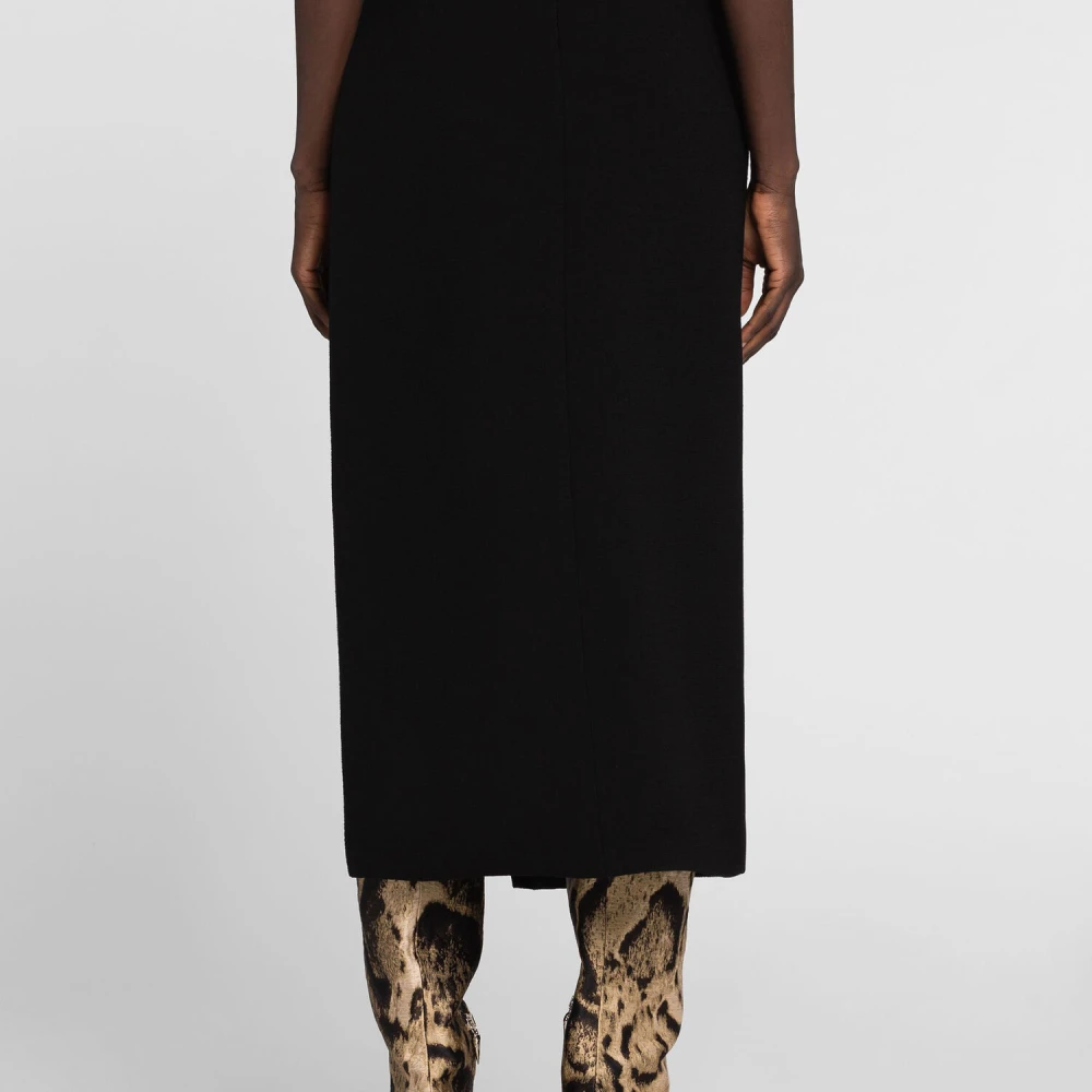 Roberto Cavalli Hooggetailleerde Leren Rok Black Dames