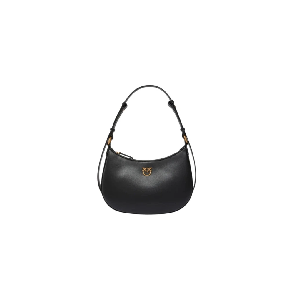 pinko Mini Half Moon Schoudertas Love Birds Black Dames