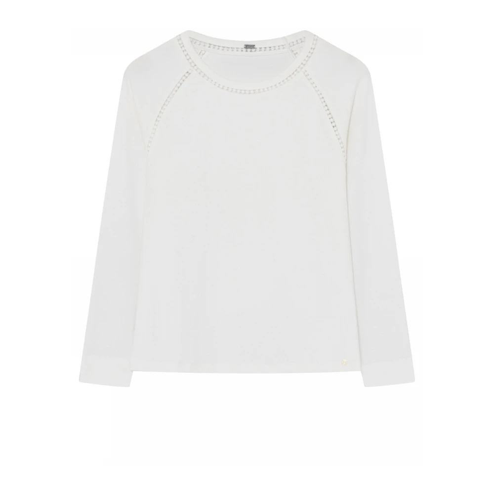 Gustav Wit T-shirt met Lange Mouwen en Geborduurde Details White Dames