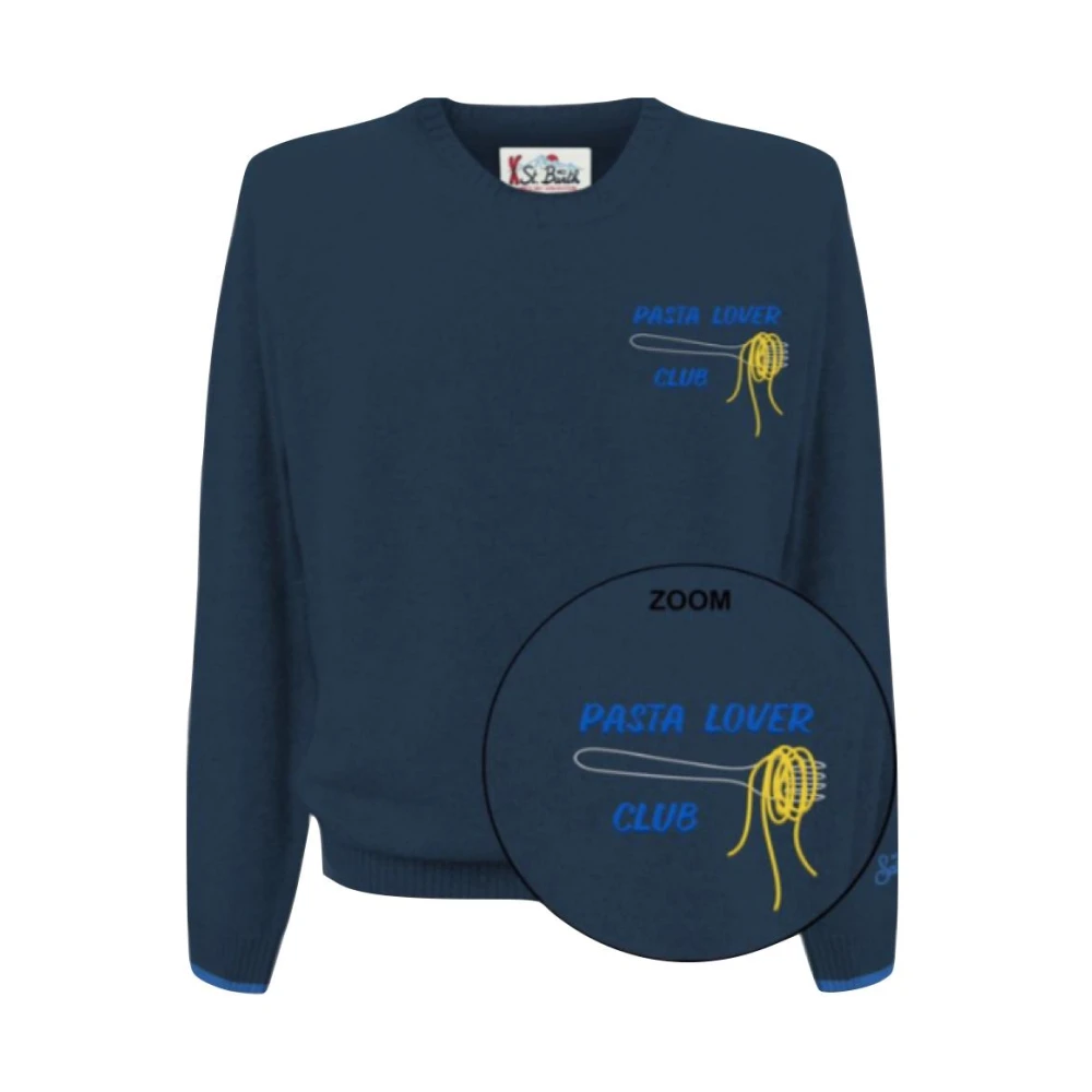 MC2 Saint Barth Heren Pullover Pasta Lover Club Blue Heren