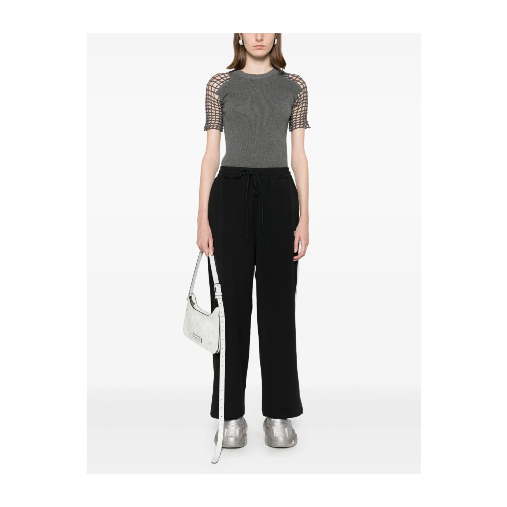 Y-3 Zwarte Broek met 3 Strepen Black Dames