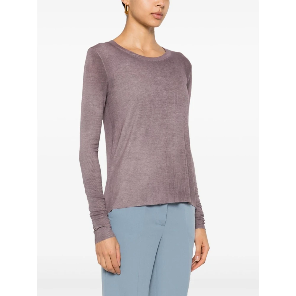 Avant Toi Paarse Sweater met Ribbed Design Purple Dames