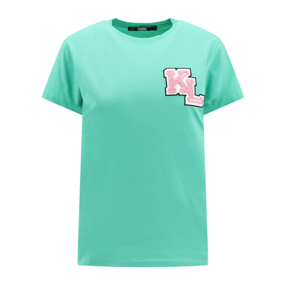 Karl Lagerfeld Logo Biologisch Katoenen T-Shirt Green Dames