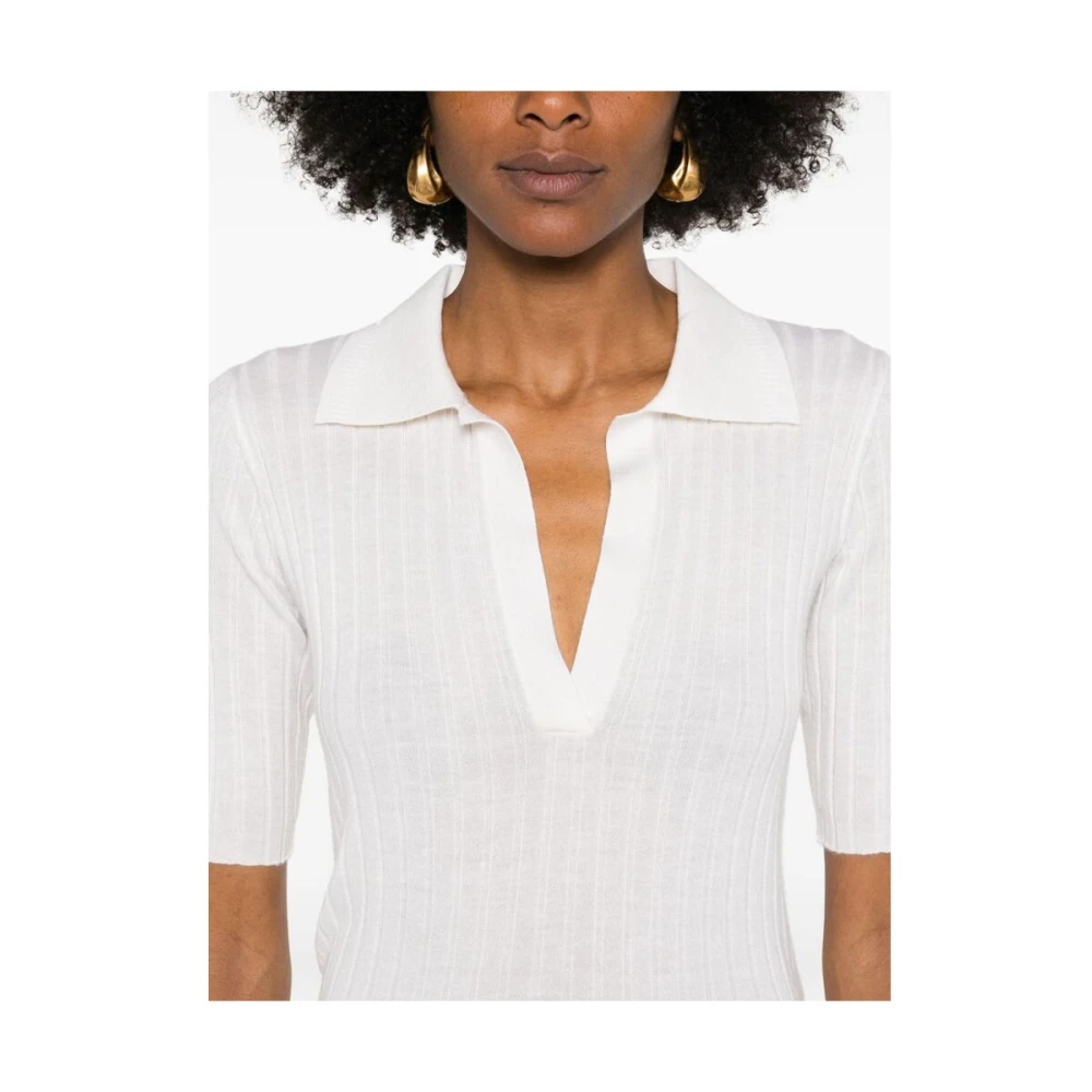Lisa Yang Ivoor Wit Kasjmier Geribbeld Gebreide Sweater White Dames