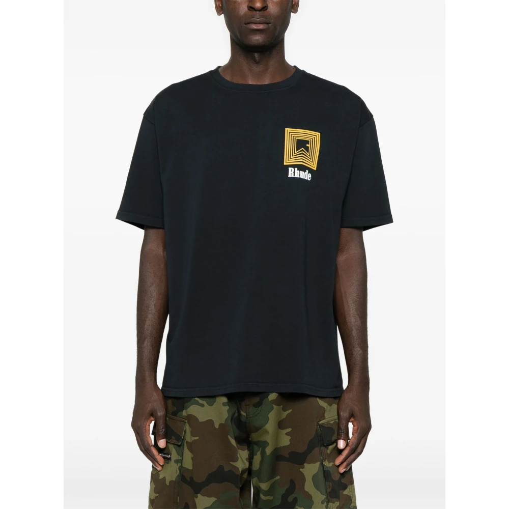 Rhude Chevron Logo T-shirt Black Heren