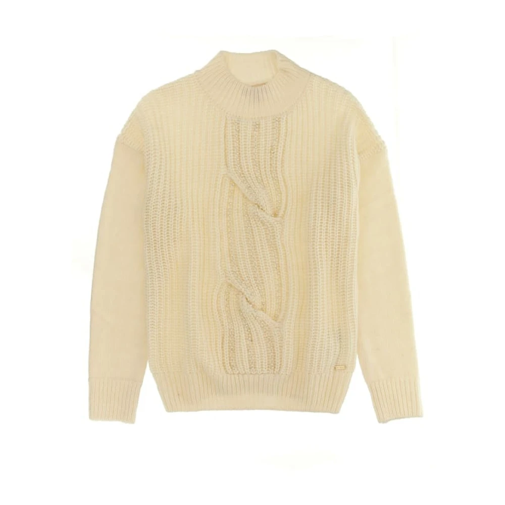 Guess Parel Details Trui Wit Beige Dames