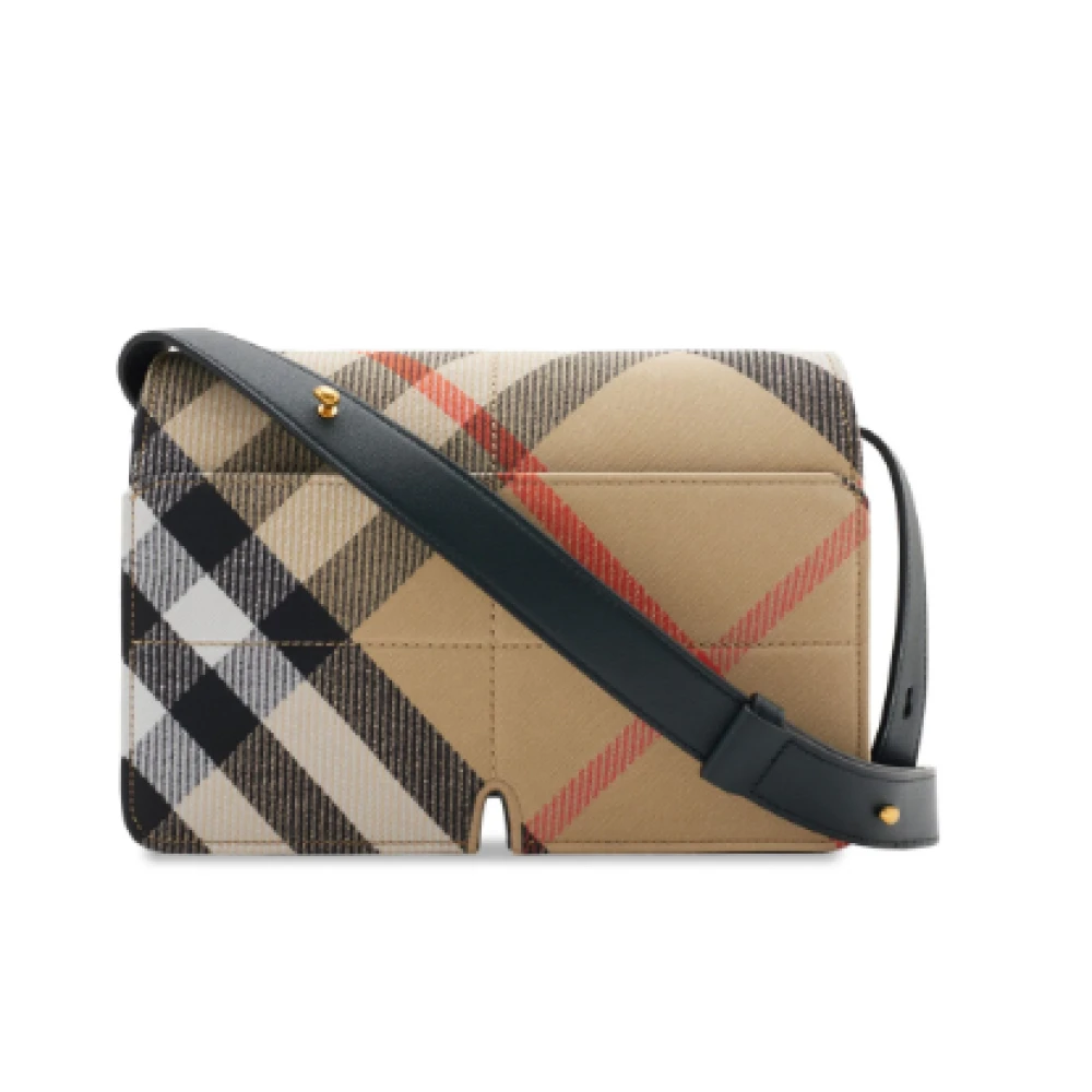 Burberry Geruite Patroon Schoudertas Beige Dames