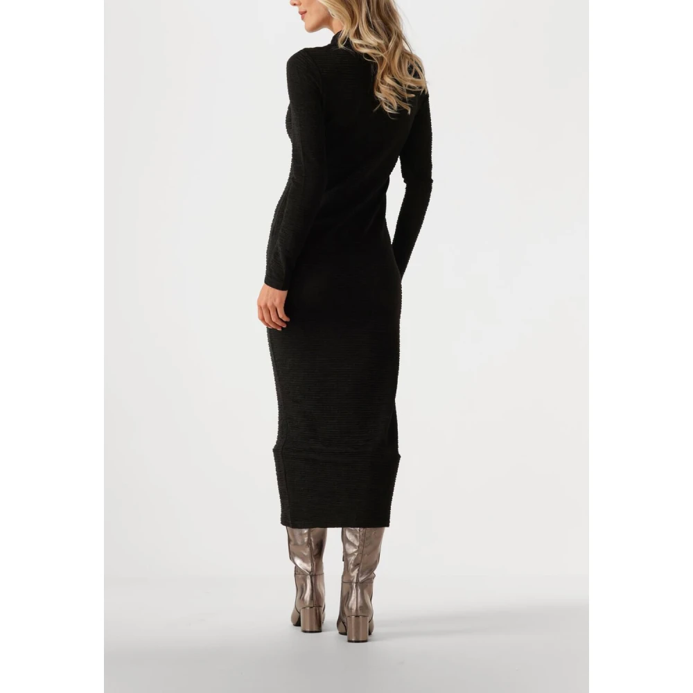 Ydence Zwarte Midi Jurk voor Vrouwen Black Dames