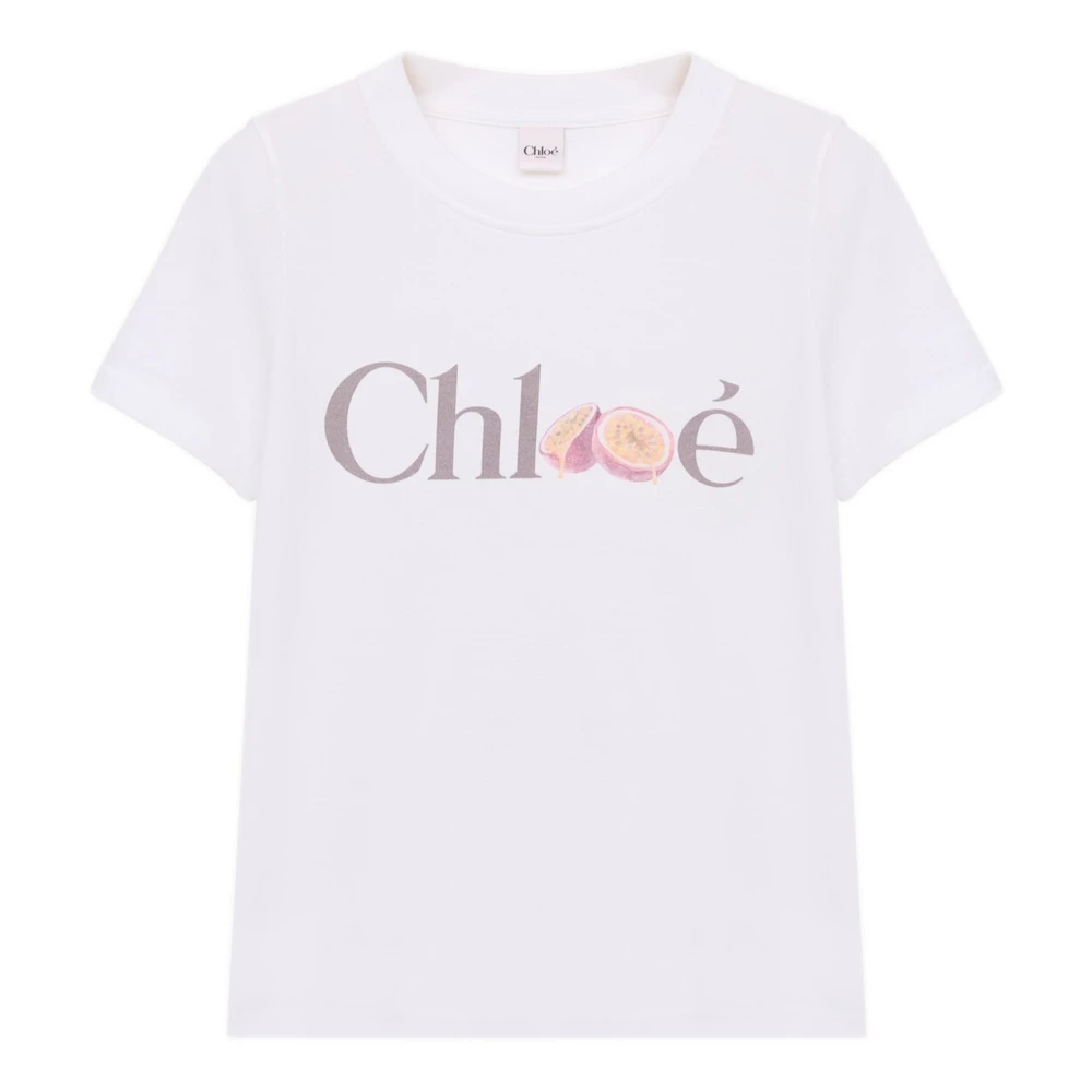 Chloé , T-Shirts, Female, White, L, Baby Fit Logo T-Shirt