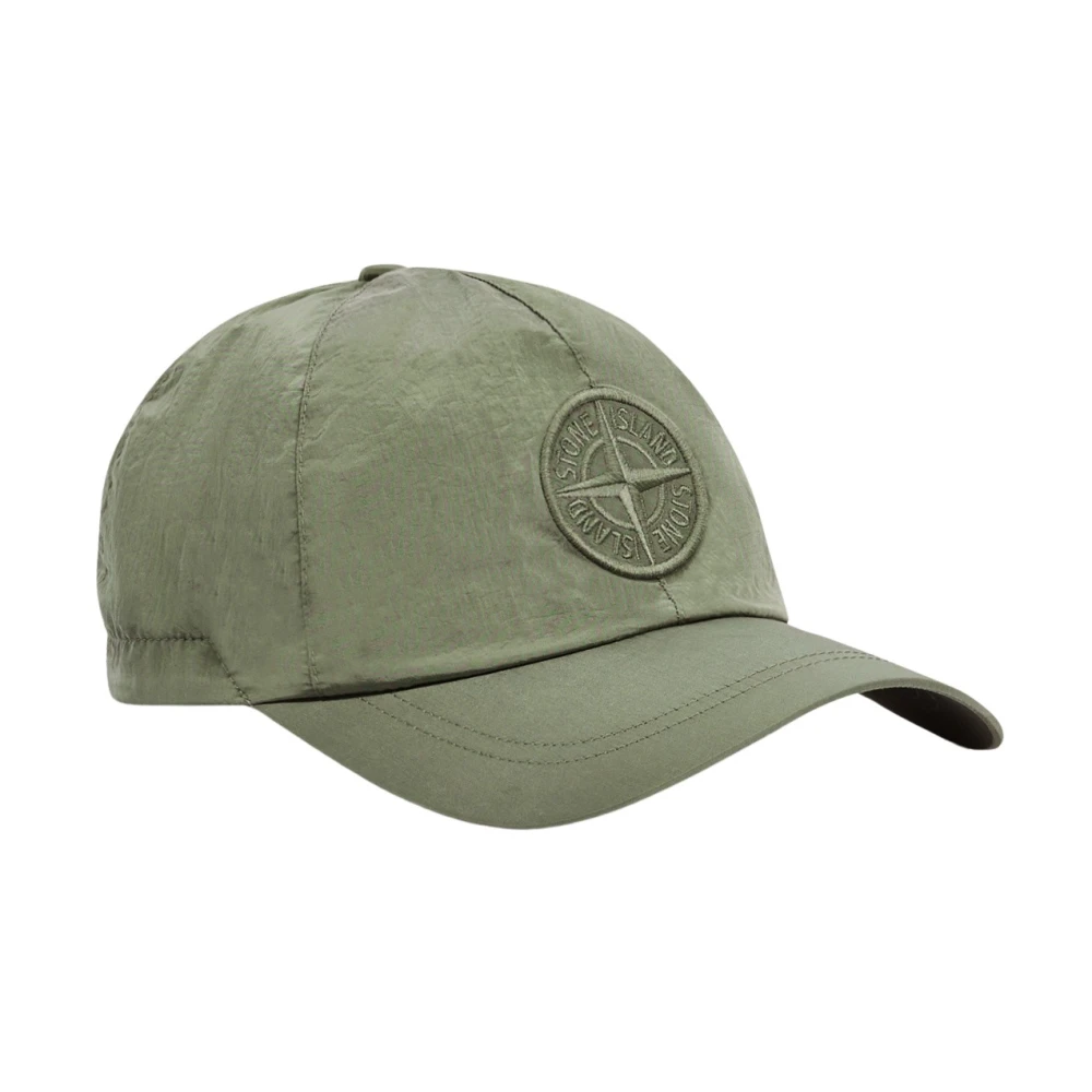 Stone Island Iridescent Nylon Metal Cap i Econyl Green, Herr