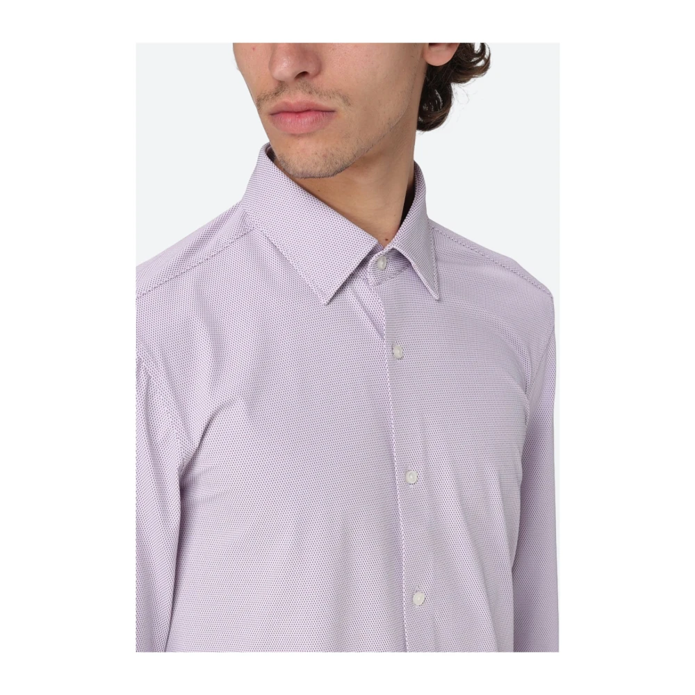 Hugo Boss Slim Fit Kent Kraag Shirt Purple Heren