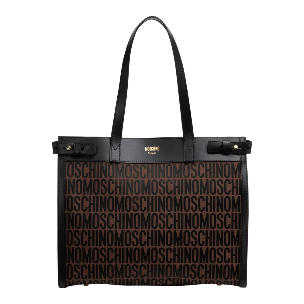 Moschino Logo Multicolor Tote Bag Brown Dames