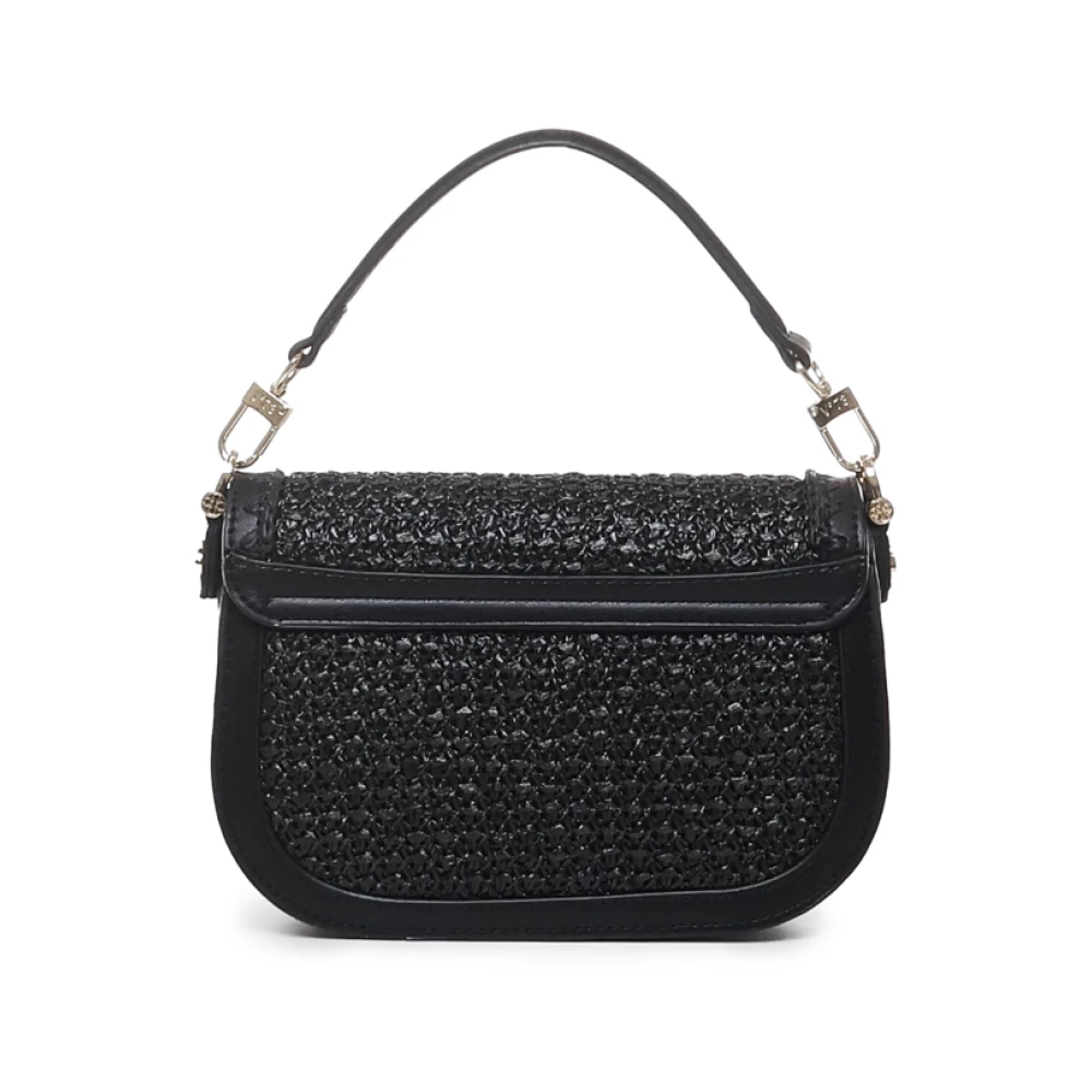 V73 Zwarte Stro Schoudertas Black Dames