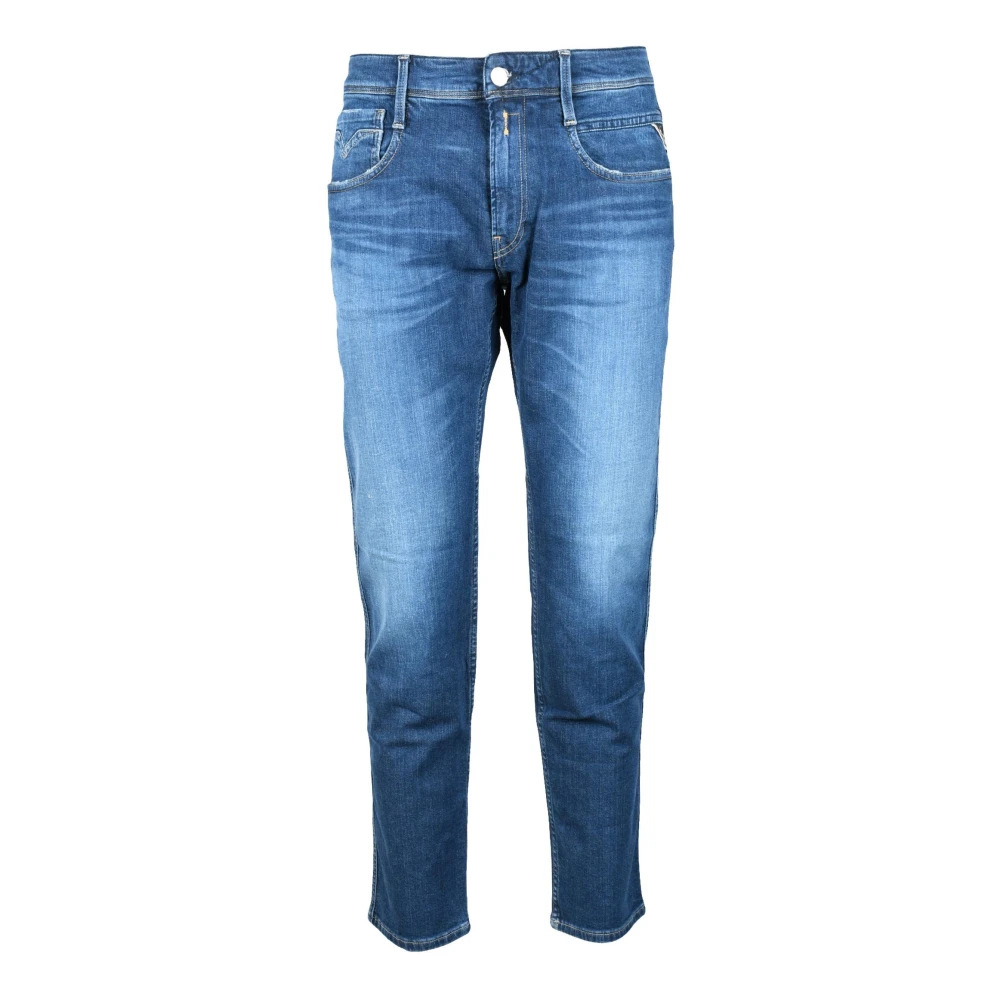 Replay Denim Jeans met Elastaanmix Blue Heren