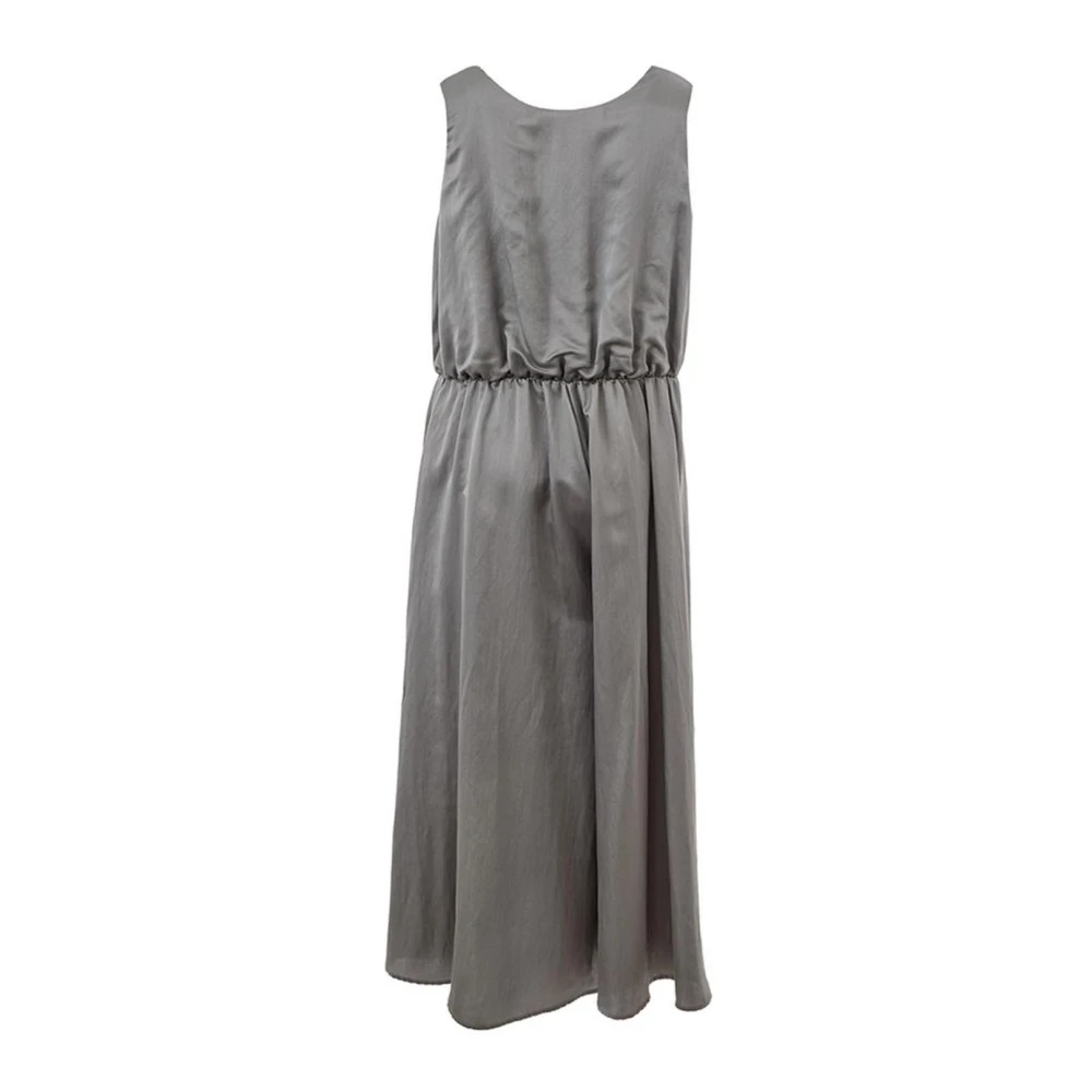 Lardini Zijden Jurk Tijdloze Elegantie Grijs Gray Dames