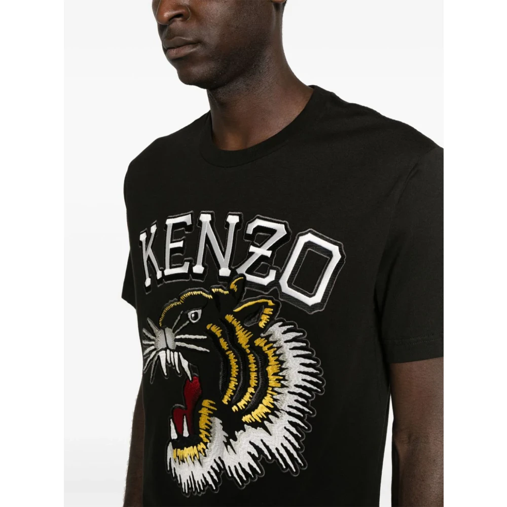 Kenzo Zwarte Tiger Varsity T-shirts en Polos Black Heren