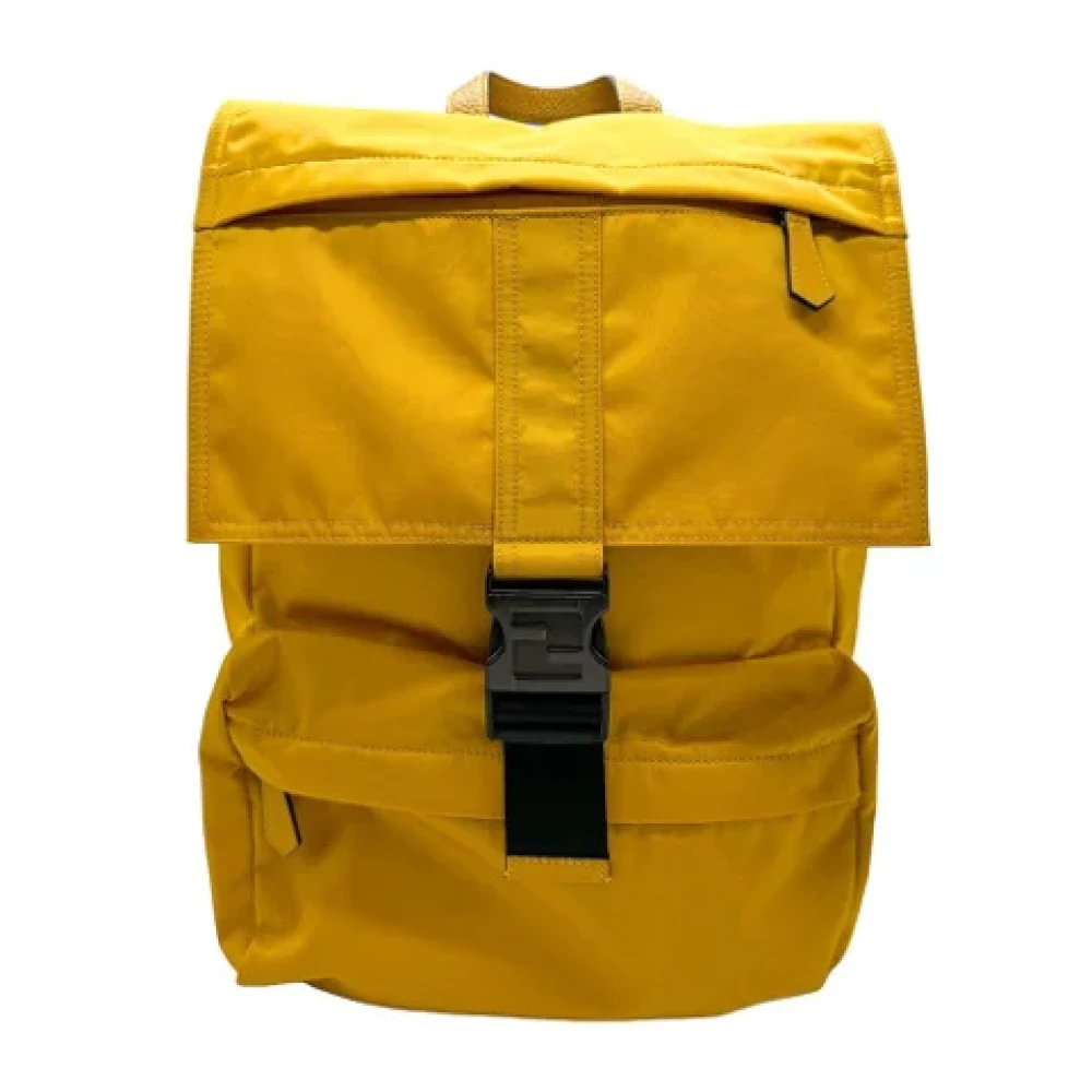 Fendi Vintage Pre-owned Fabric backpacks Yellow Heren