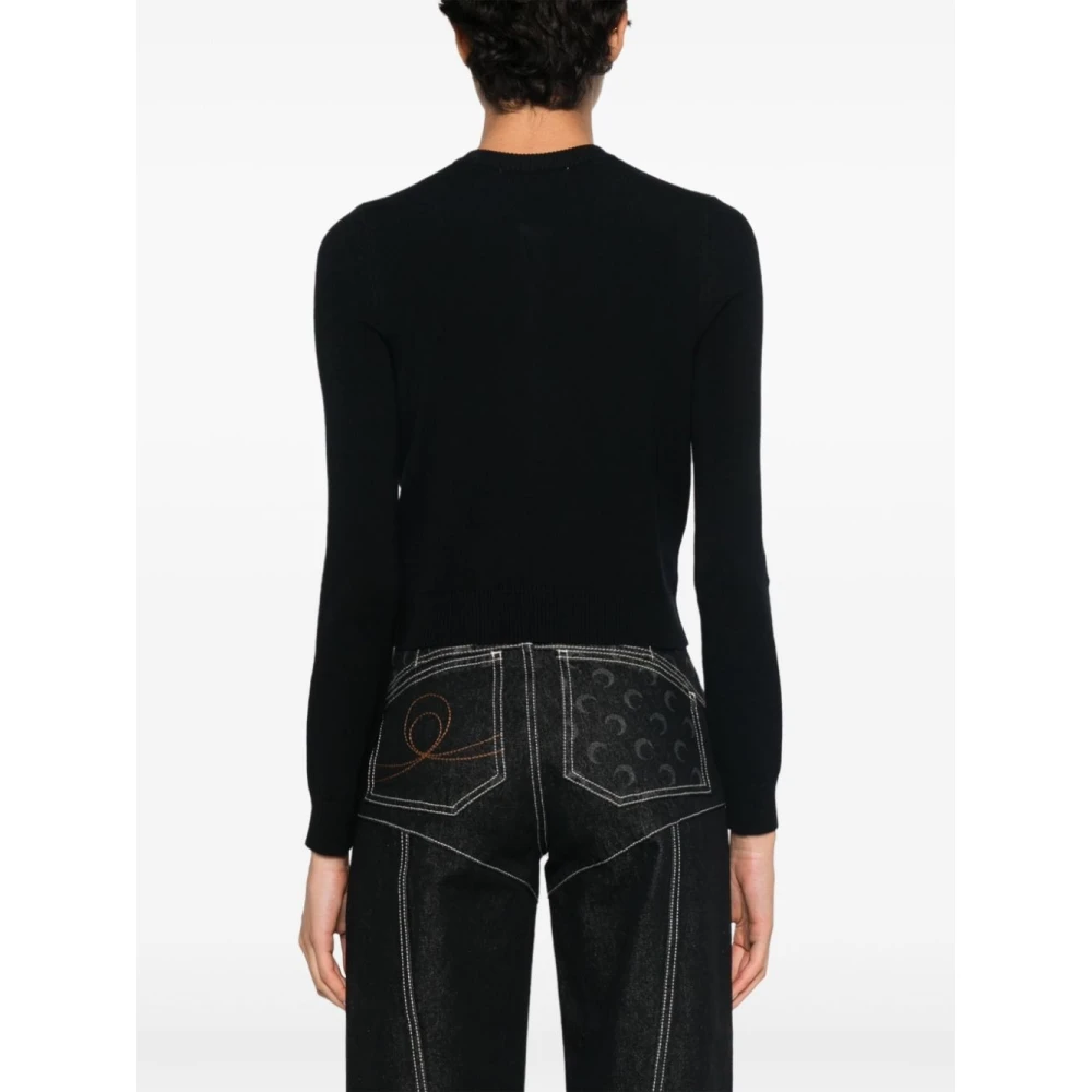Marine Serre Zwarte Halve Maan Sweater Black Dames