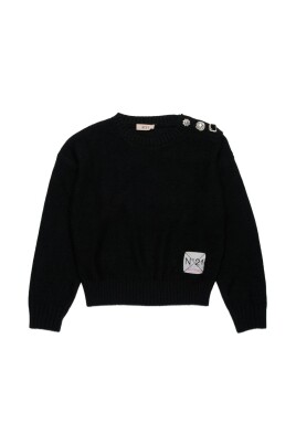 black-kids-sweater-with-decorative-buttons