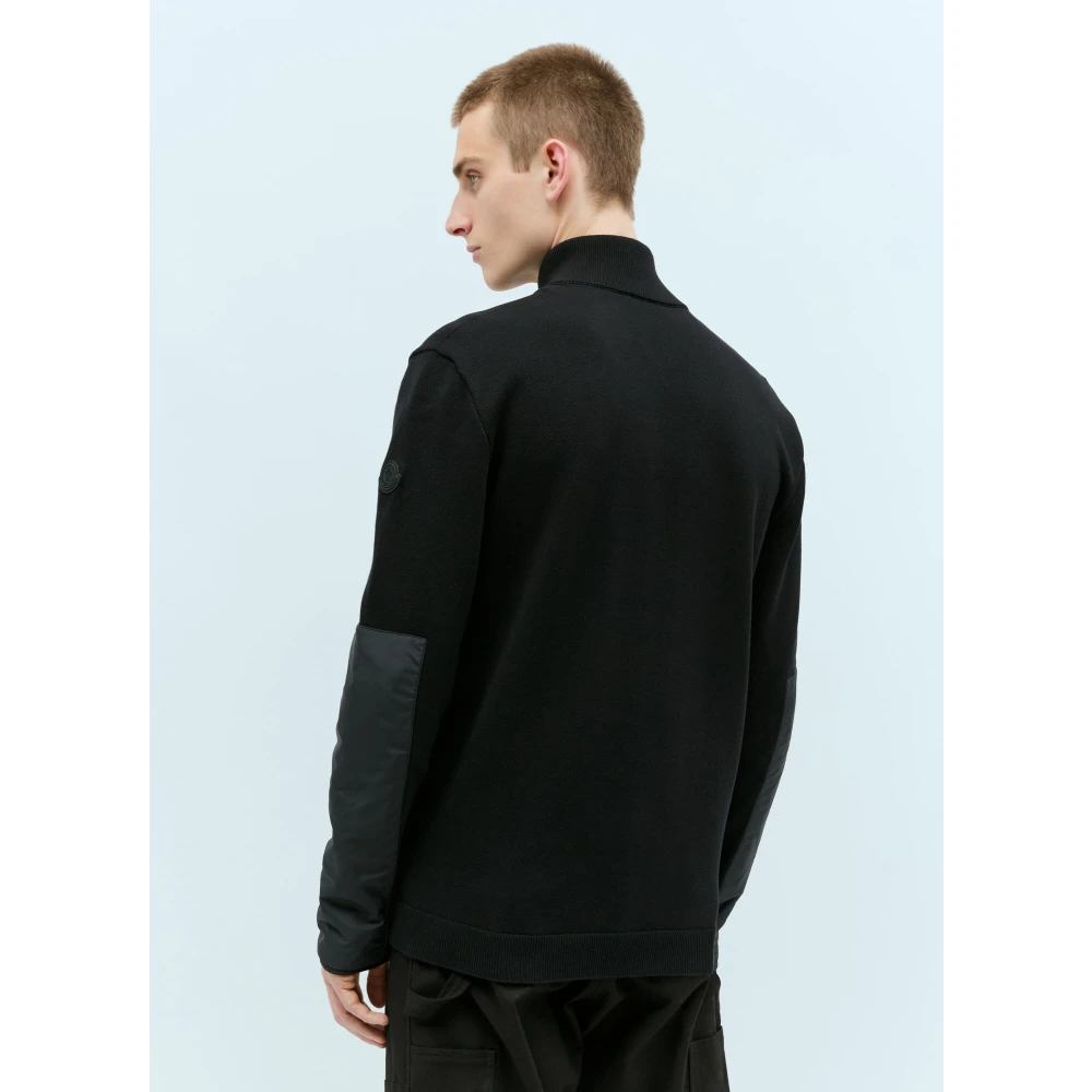 Moncler Tech Panel Zip-Up Sweatshirt Black Heren