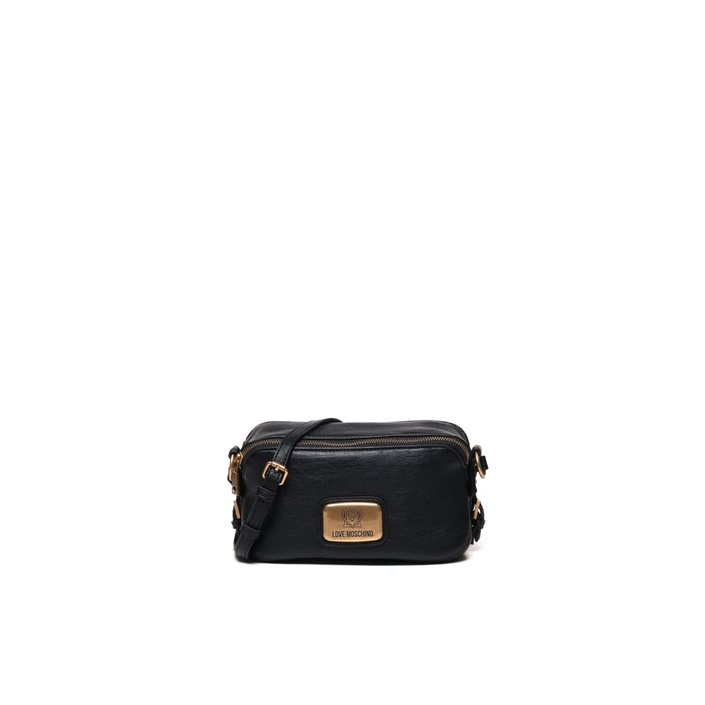 Love Moschino Zwarte cameratas met verstelbare band Black Dames