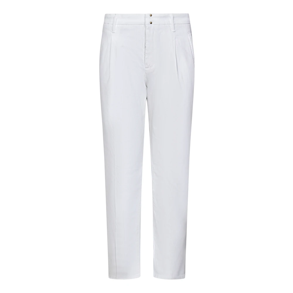 Incotex Witte Chino Broek met Plooien White Heren