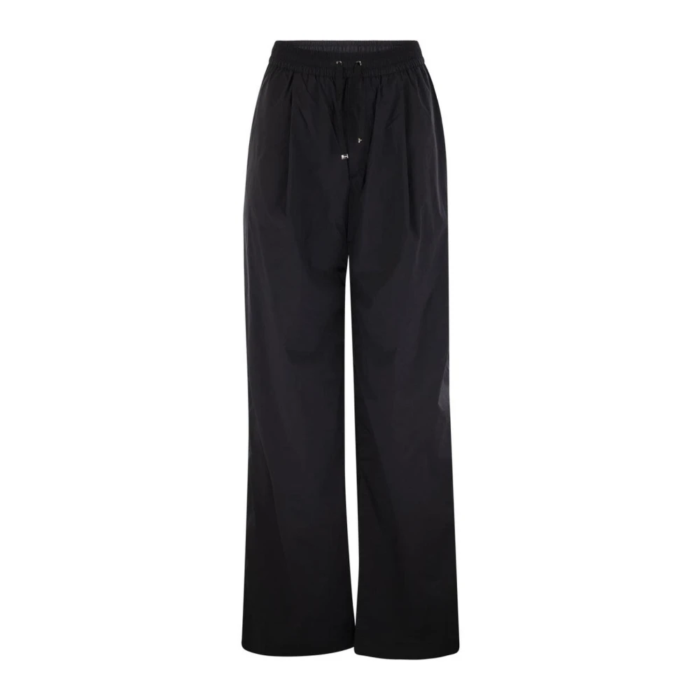 Herno Donna Nero Pantaloni Resort In Nylon Stretch Leggero