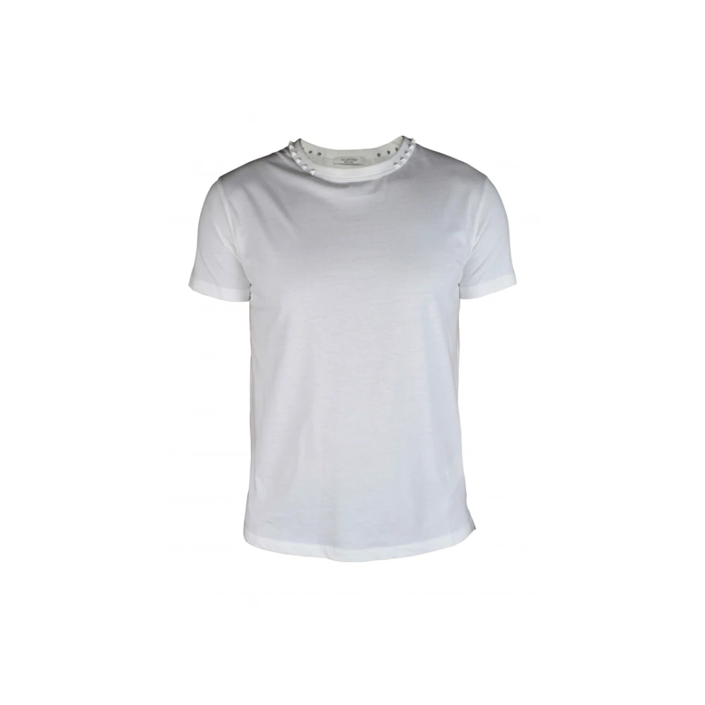 Valentino Garavani Witte Katoenen Rockstud T-shirt White Heren