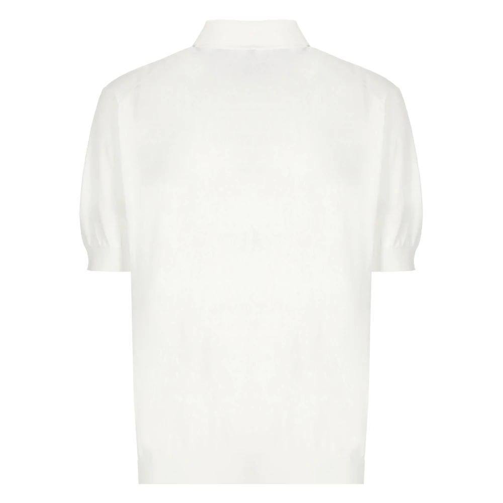 Lardini Witte Polo Shirt met Drie Knopen Beige Heren