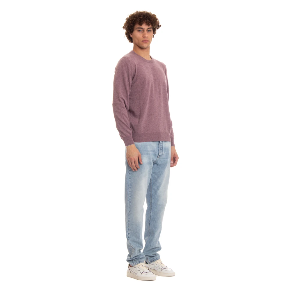 BRUNELLO CUCINELLI Zuivere Kasjmier Crewneck Sweater Purple Heren