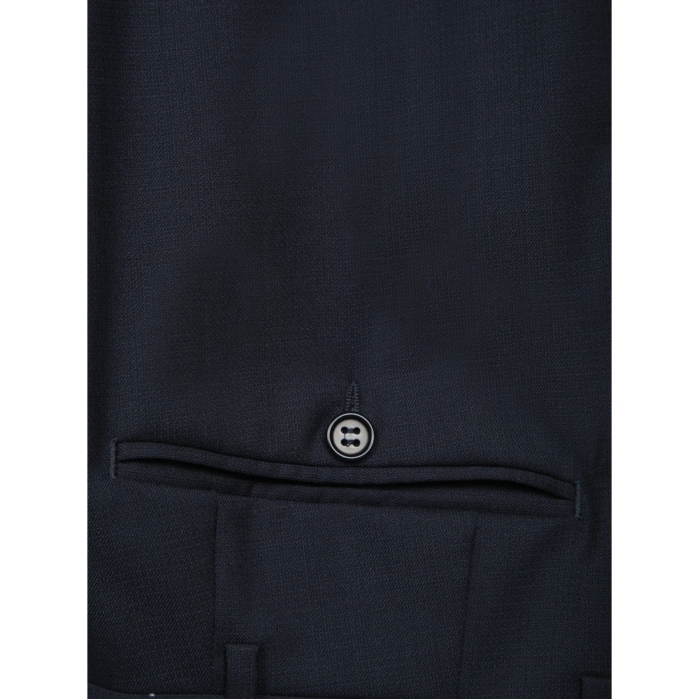 Canali Blauw Wollen Pak Jas Broek Blue Heren