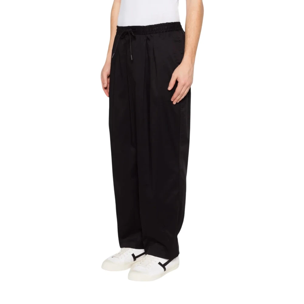 Pt Torino Uomo Nero - Pantaloni Dritti Con Coulisse - Trousers - L