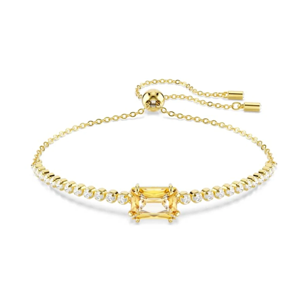 Swarovski Matrix Tennis Armband, Verschiedene Schliffe, Karamell, 18K Goldbeschichtet Braun - Bild 2