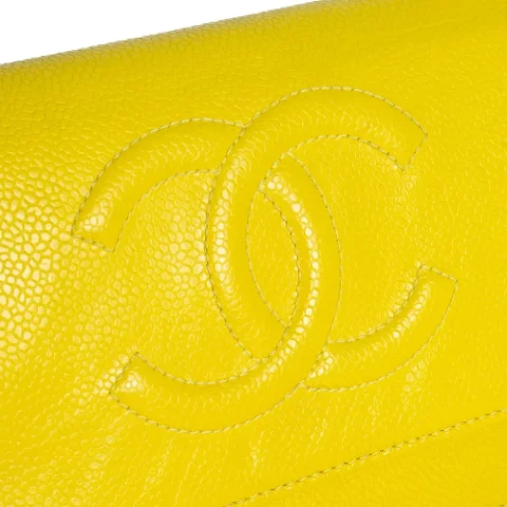 Chanel Vintage Pre-owned Leather wallets Yellow Dames