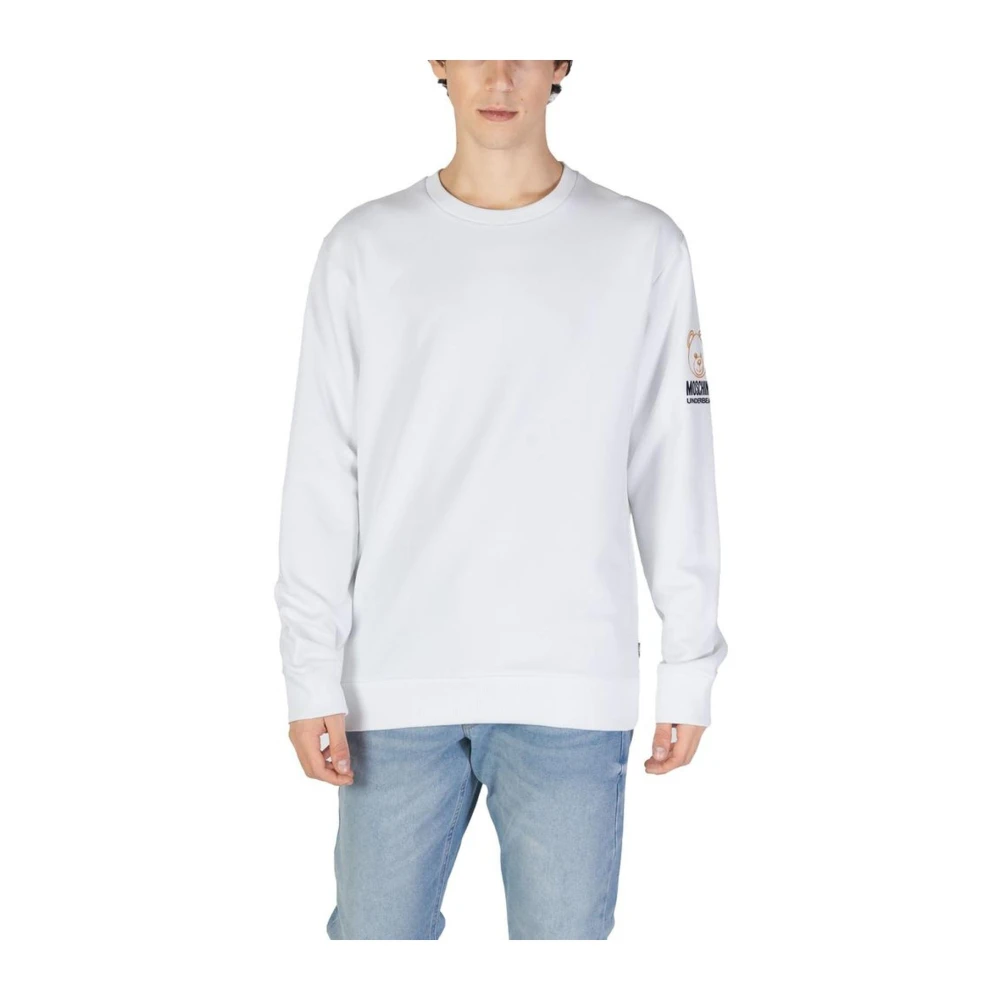 Moschino Katoenen trui met elastaanmix voor mannen White Heren
