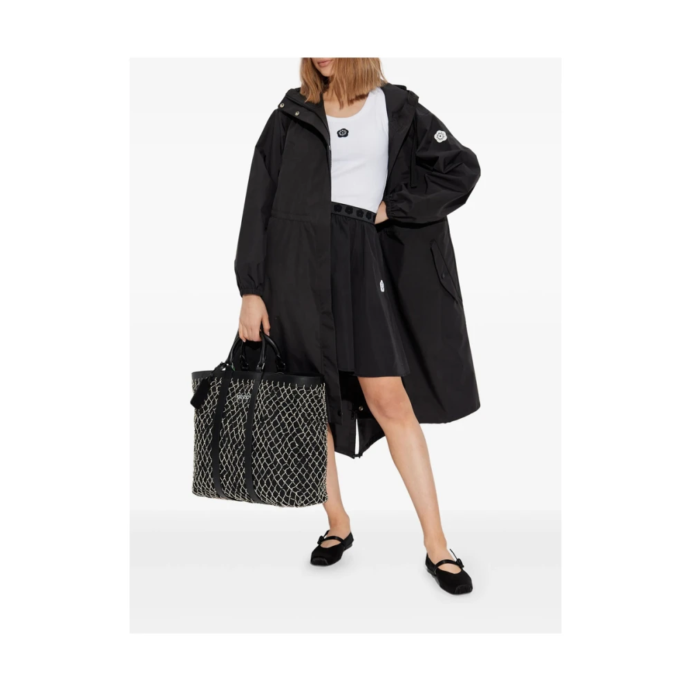 Kenzo Zwarte Rok met Elastische Tailleband en Zakken Black Dames