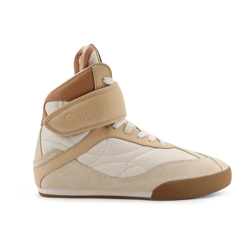 Chloé Hoge Lace-up Sneakers met leren band Dames Schoenen Veelkleurig Multicolor