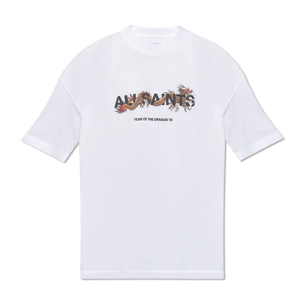 AllSaints Chiao bedrukt T-shirt White Heren
