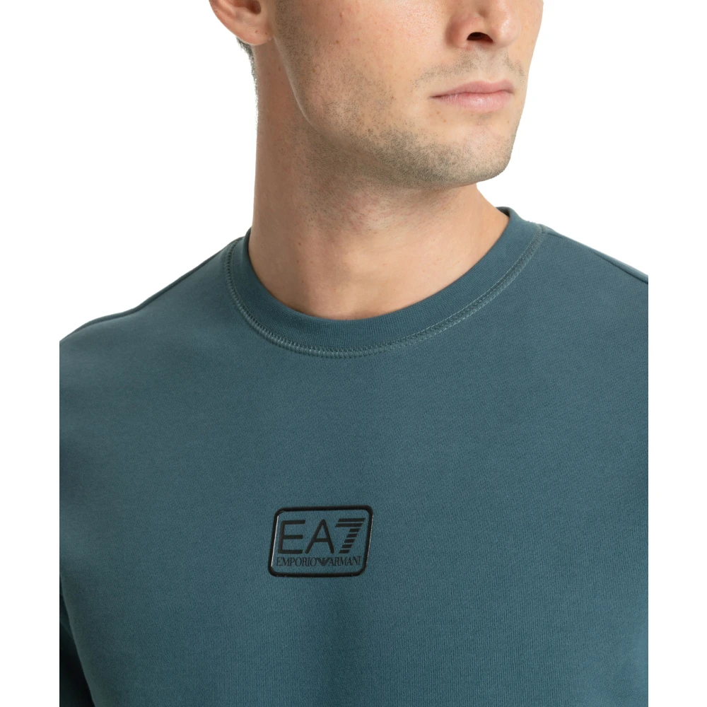 Emporio Armani EA7 Effen Logo Sweatshirt Green Heren