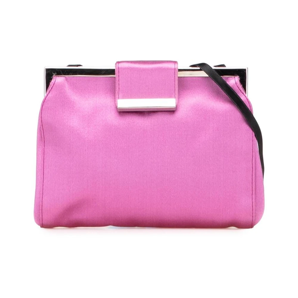Miu Miu Pre-Owned Women's Pink Pre-Owned Elegant Evening Bag With Metallic Hardware And Shoulder Strap