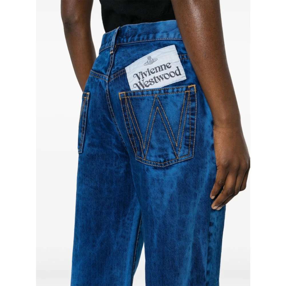 Vivienne Westwood Blauwe Denim Jeans met Logo Patch Blue Dames