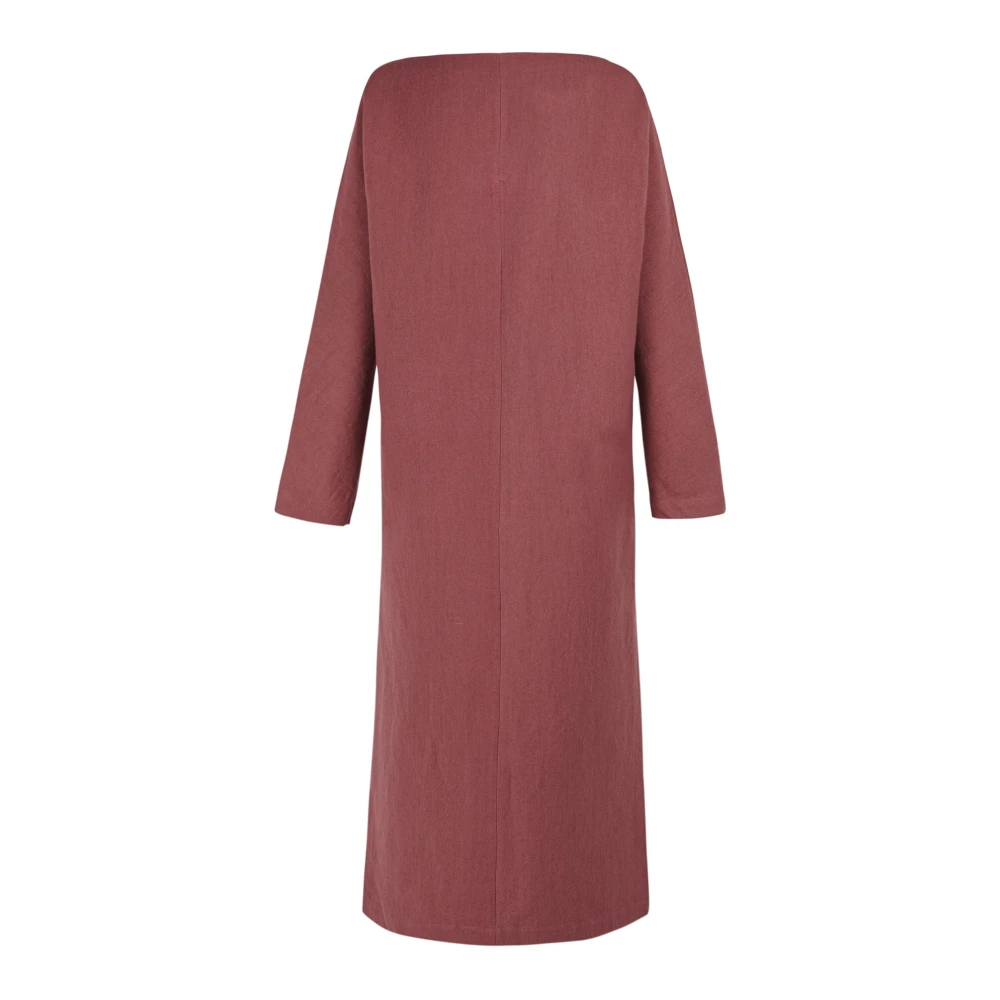 Cortana Margot midi jurk in linnen en wol Red Dames