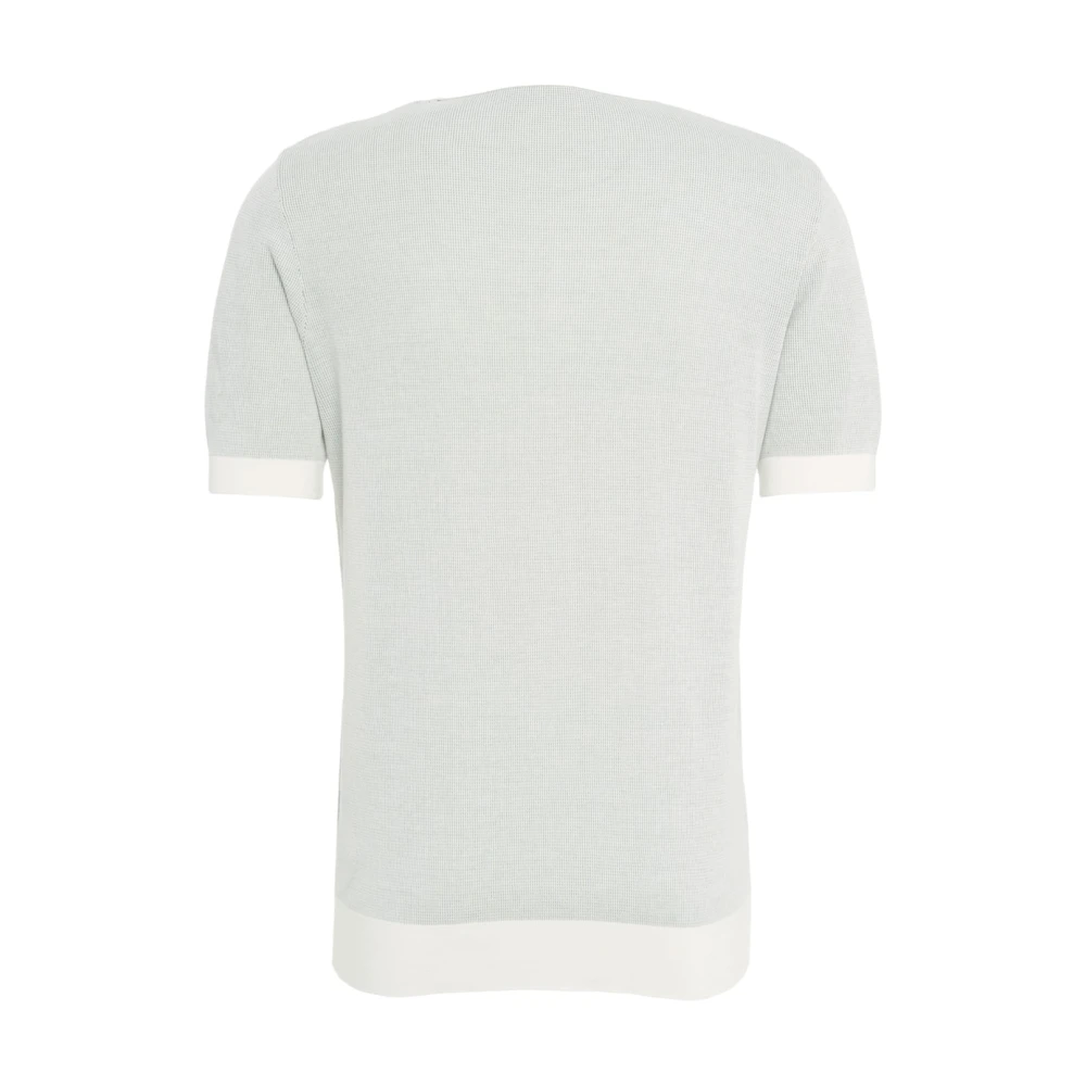 Paolo Pecora Groene Melange Gebreide Poloshirt Green Heren