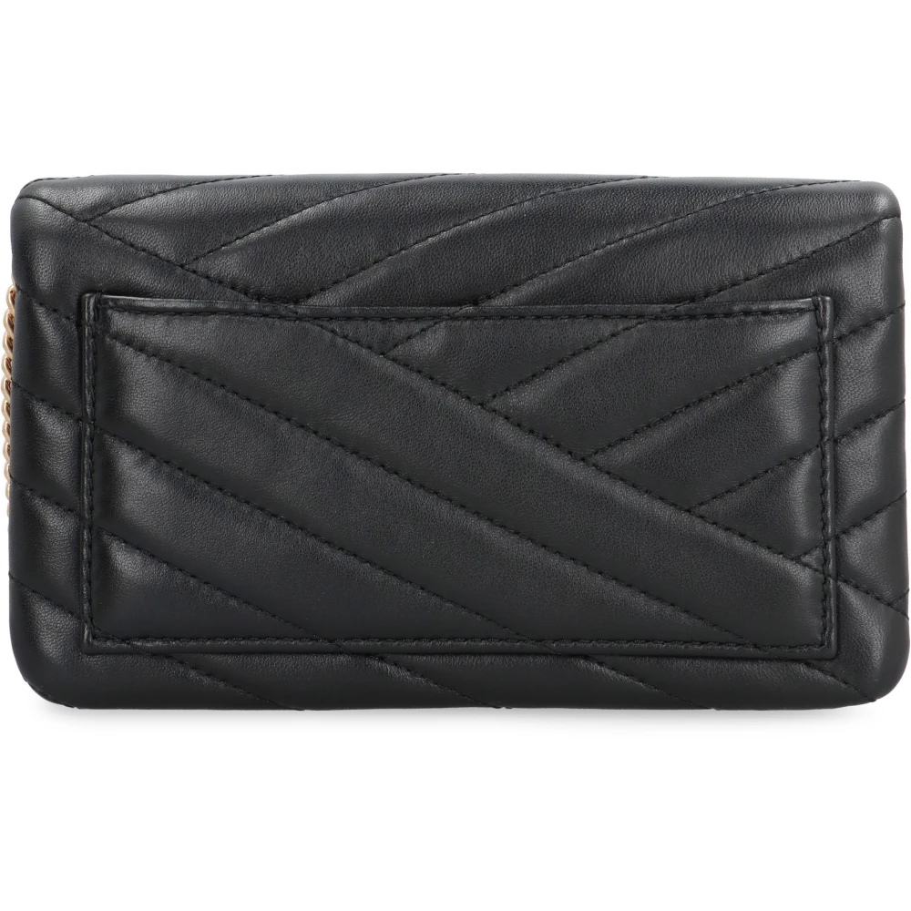 TORY BURCH Gestikt Leren Kettingportemonnee Black Dames